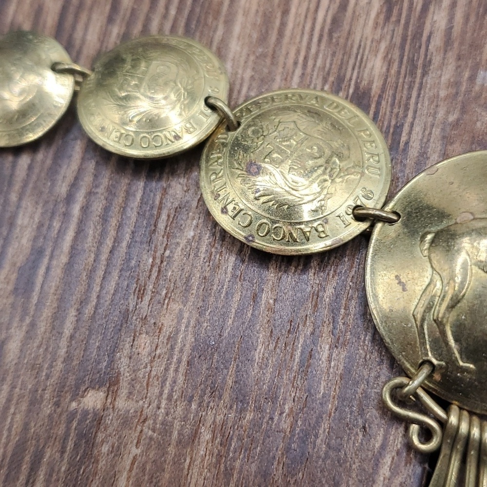 Stunning Peruvian Coin Necklace N3407 - Picture 3 of 5